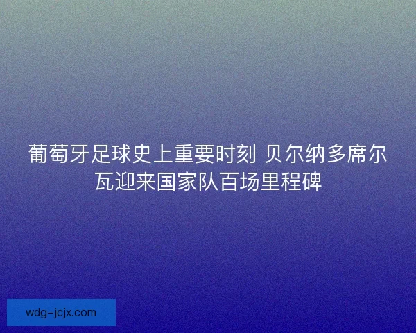 葡萄牙足球史上重要时刻 贝尔纳多席尔瓦迎来国家队百场里程碑